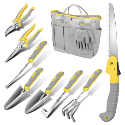 Garden Tool Sets, 10 Piece Heavy Duty Gardening Tool Set, Stainless Steel Gardening Hand Tools With Garden Tool Bag, Garden Tool Kit For Gardening Supplies,Ideal Garden Gifts For Women Men