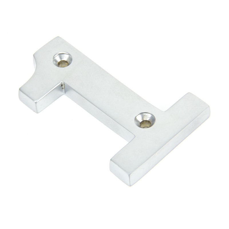 7.8cm H Metal House Number, Satin Chrome, 1