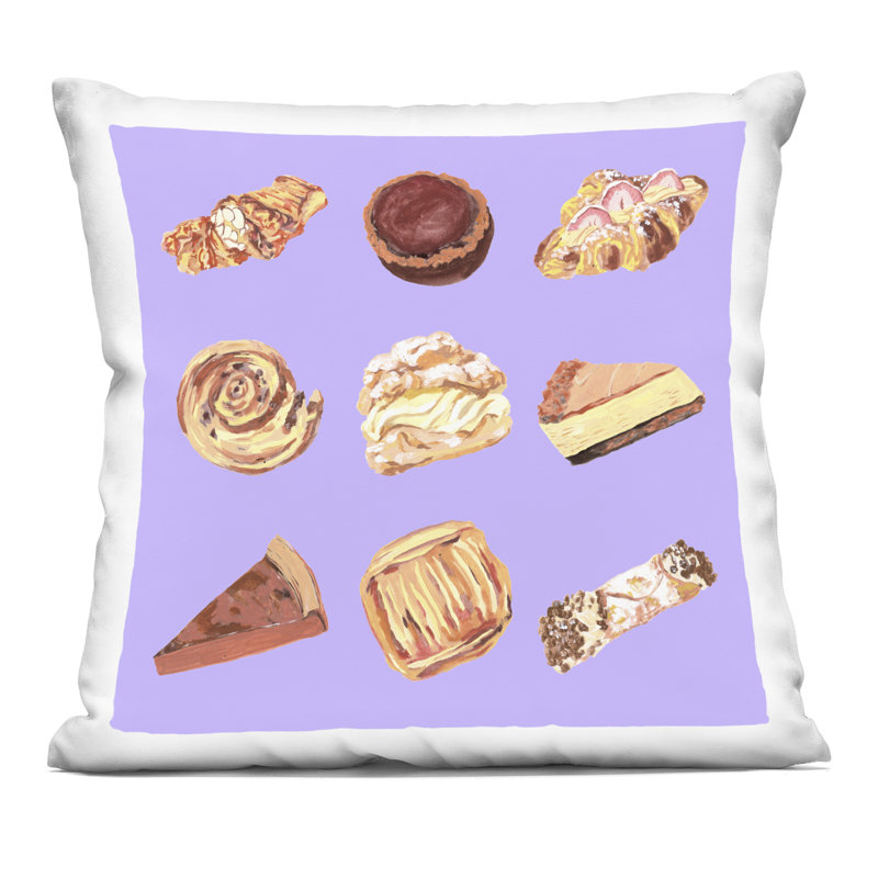 Coussin décoratif Delici, Brun / mauve, Carré 18 po
