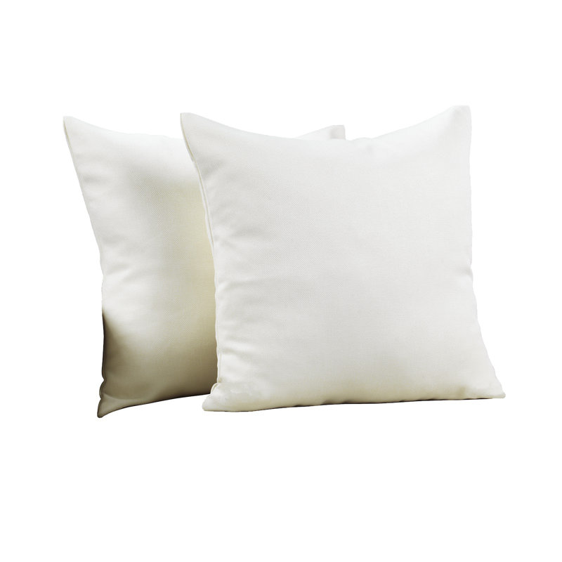Decorative Throw Cushion Covers - Pack of 2, Cream, 18" x 18"
