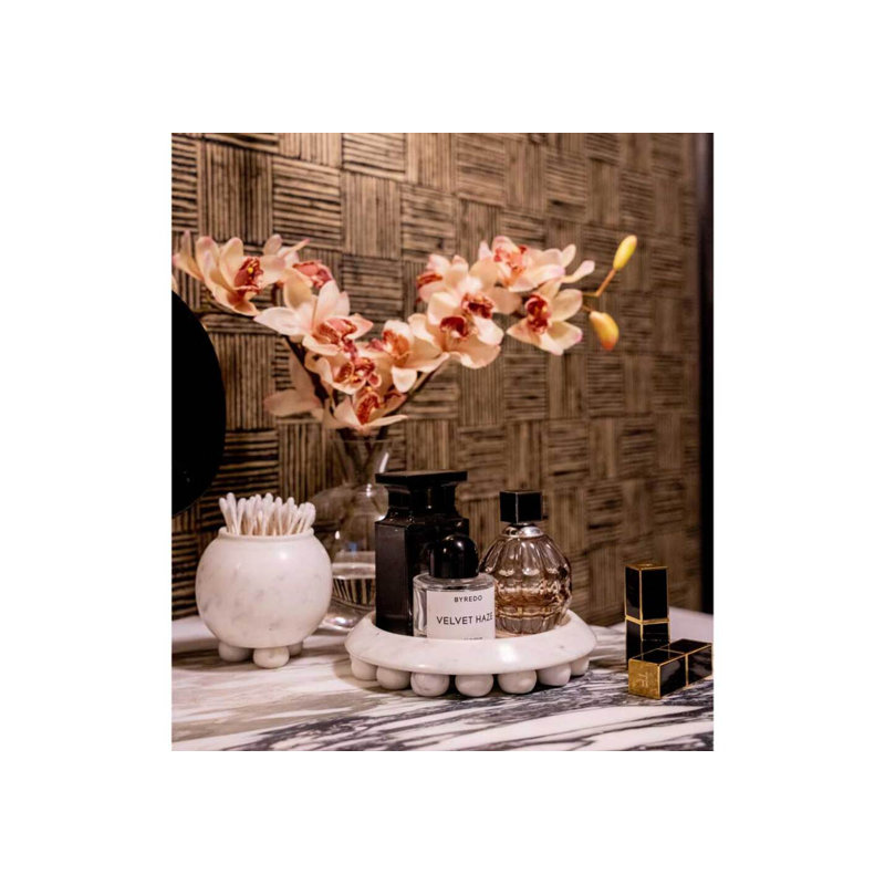 Handmade Marble Decorative Plate, White