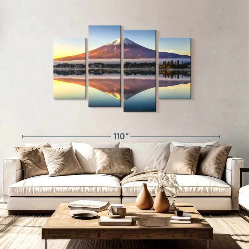 Reflet du lac Keesha Mt Fuji, H 48 po x l 75 po
