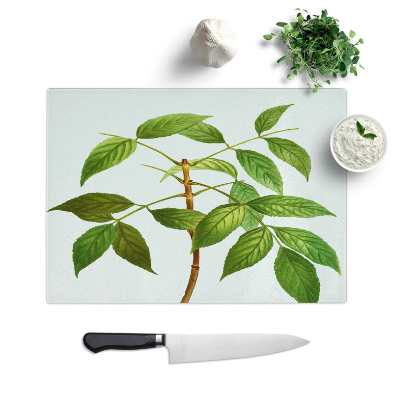 Tempered Glass American Ash Tree Branch Chopping Board, 39 cm W x 28.5 cm L