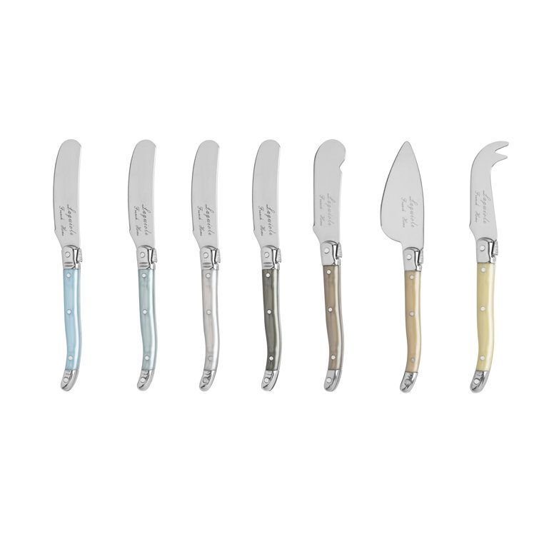 French Home 7 Piece Laguiole Cream and Blue Cheese Knife and