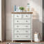 Commode moderne avec 6 tiroirs, poignées en métal et surface en grain de bois Jerrlyn