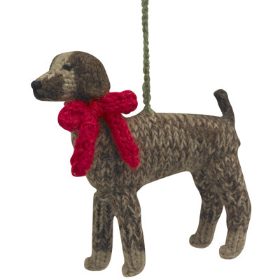 German Short Haired Pointer Dog Hand Knit Christmas Ornament