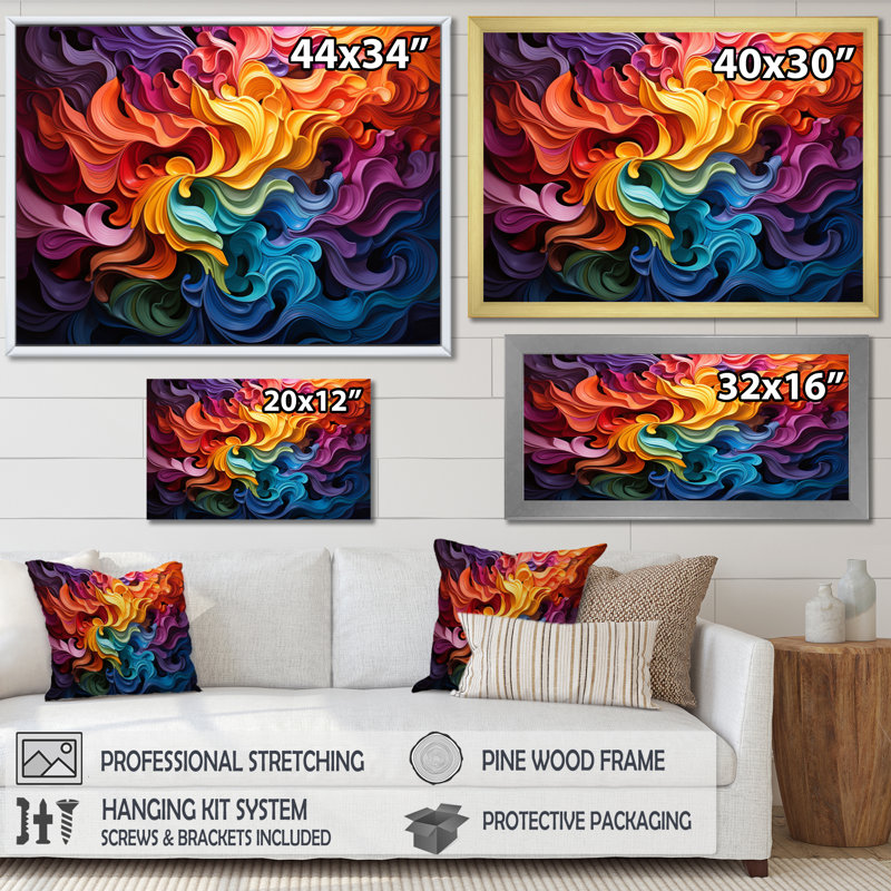Opt Vibrant Illusions II On Canvas Print, 34" H x 44" W x 1.5" D, Wrapped Canvas