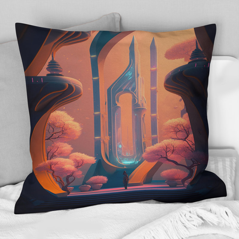 Coussin décoratif à motifs architecturaux pour l'avenir I - Towers