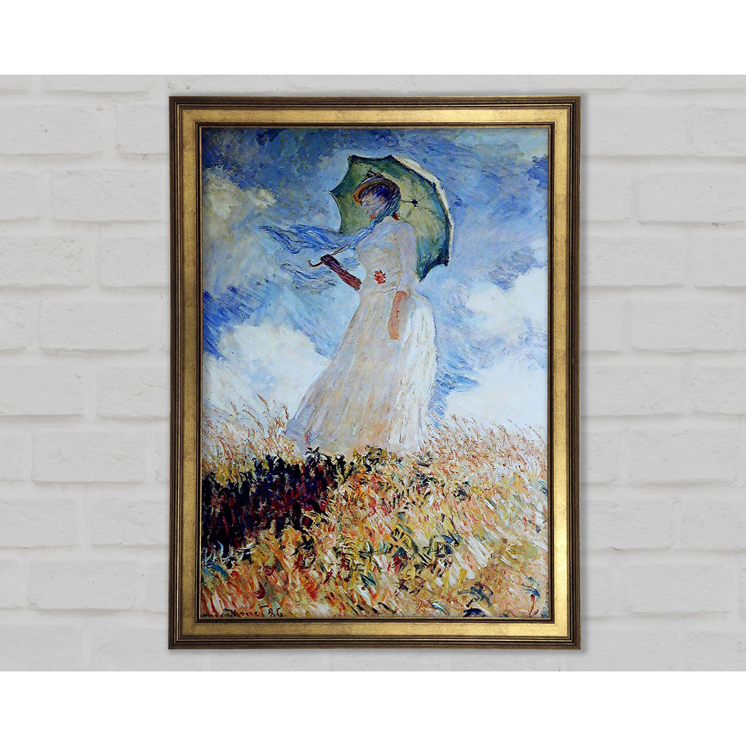 Gerahmtes Wandbild Madame Monet Umbrella von Monet