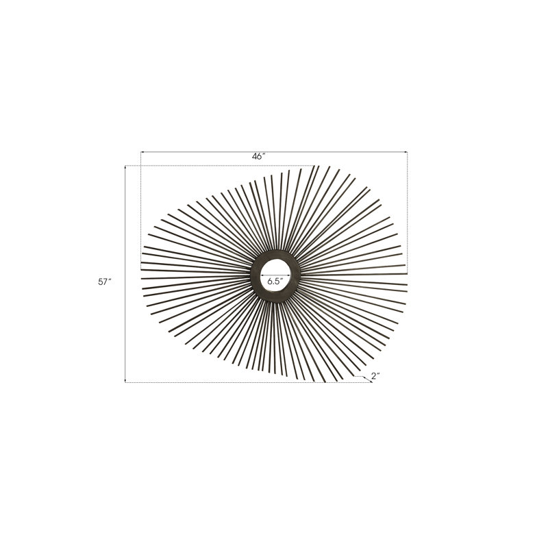 Miroir d'appoint Spoke Burnt, H 46 po x l 57 po