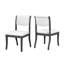 2 chaises de salle à manger rembourrées gris chêne traditionnel élégant - structure en bois franc massif, lignes courbes, revêtement en tissu doux, sièges rembourrés épais, dossiers ergonomiques, capacité de 300 lb par chaise, par pièce,-132998486
