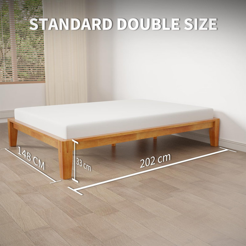 Solid Wood Bed, European Single (90 x 200 cm)