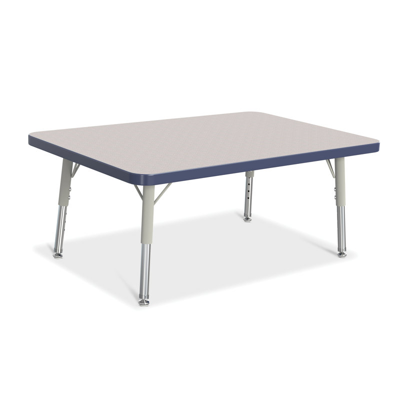 Gray and Navy Adjustable Rectangle Activity Table for Kids