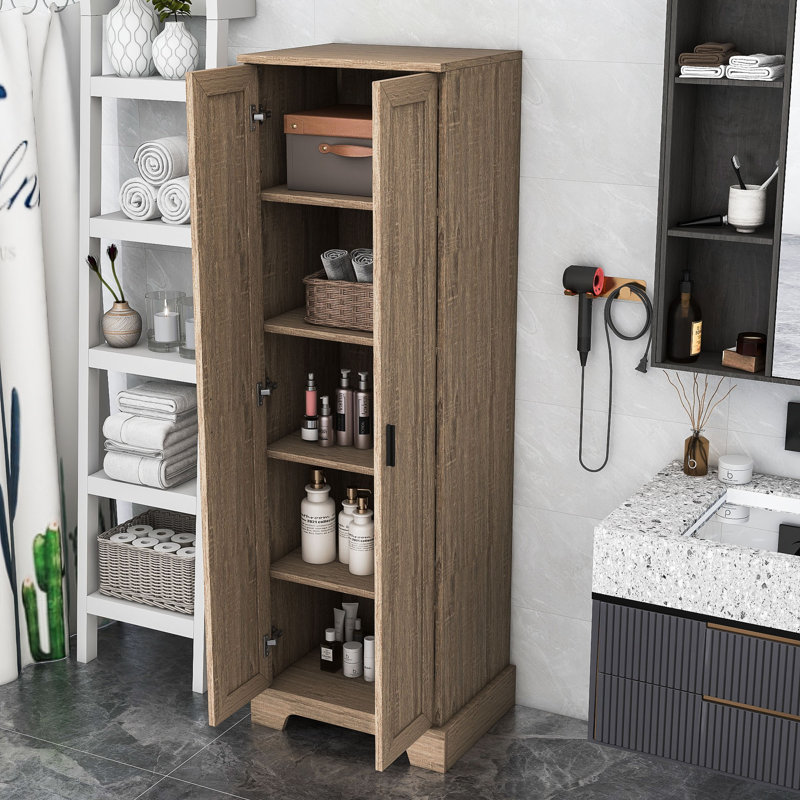 Armoire de rangement en bois avec deux portes Navae, Brun