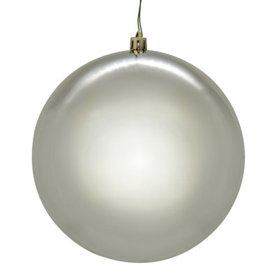  4" Oat Shiny Seamless Ball UV Drilled. Includes 6 ornaments per box.