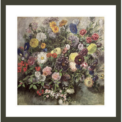 «Bouquet of Flower» par Eugène Delacroix, impression giclée sur cadre