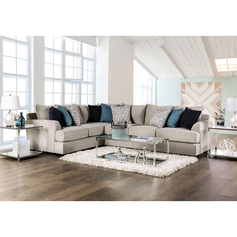 144.4" W Transitional Sectional, Gray