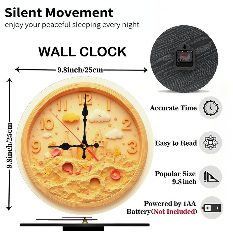 Horloge murale Sandcastle
