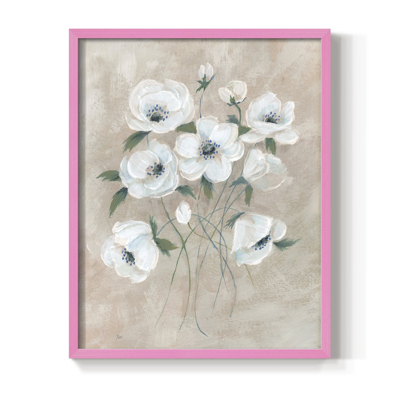 Simplement sophistiqué I, reproduction encadrée - bois massif, Rose, H 21 po x l 17 po