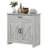Farmhouse Sideboard Buffet Cabinet, Barn Door Coffee Bar Cabinet With Drawer And Adjustable Shelf, Kitchen Cabinet For Living Room, Entryway, Stone Gray