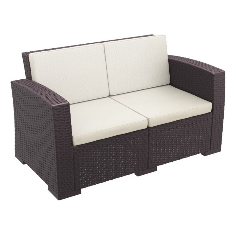 Mcchesney 55'' Wide Loveseat with Cushions, Brown