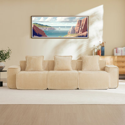 Boneless Boneless Couch Modular Sectional Sofa, Modern Deep Seat Sectional Couches, Comfy Velvet Cloud Couch Sofa, No Assembly, For Small Spaces, Living Room, Bedroom