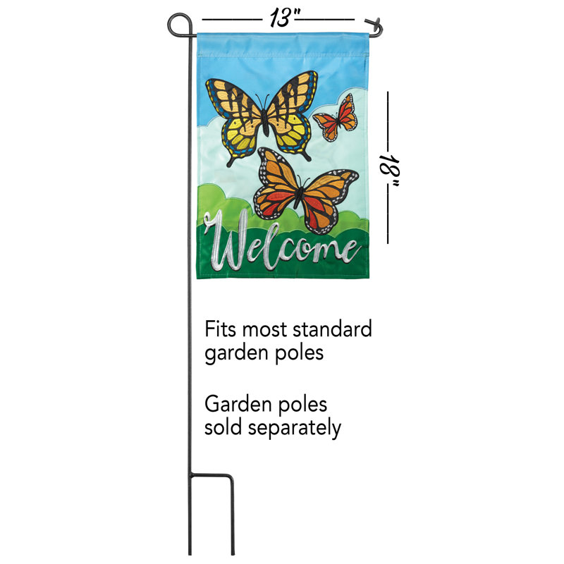 Drapeau de jardin en polyester Gap Butterflies, H 18 po x l 13 po