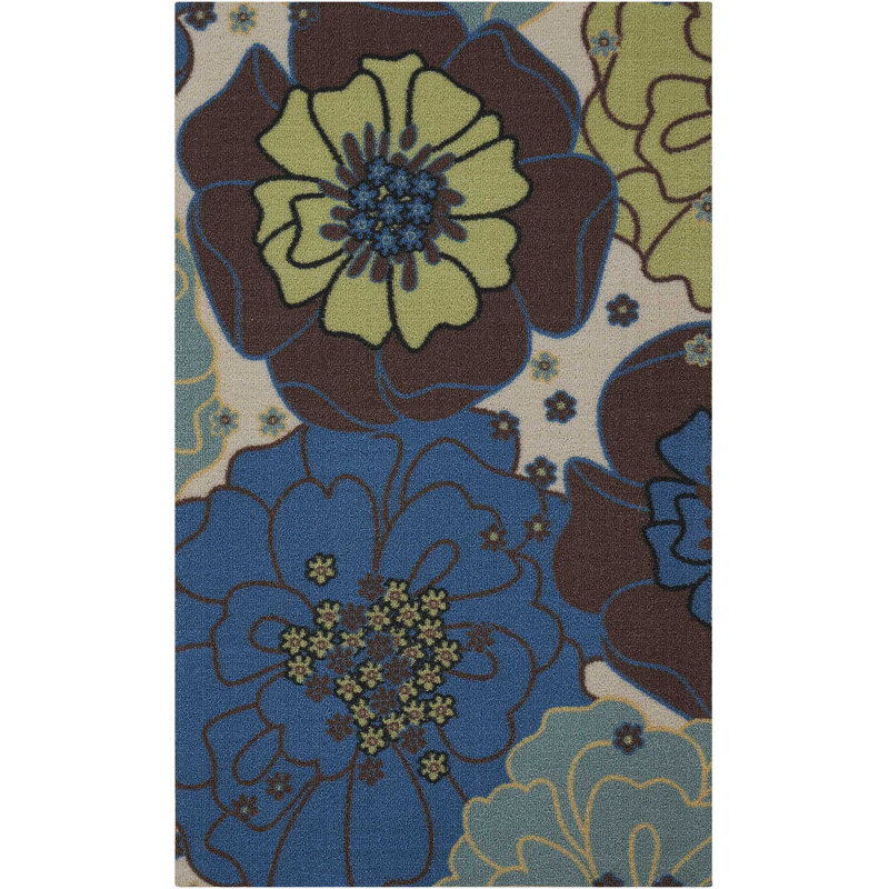 Tapis bleu moderne Dian, Rectangle 2 pi 3 po x 3 pi 9 po