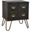 Table d'appoint 22,5 po avec 4 tiroirs et pieds en épingle à cheveux en métal-703491979