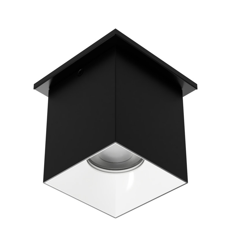 Plafonnier encastré 5 lumières Zoron Square, Noir / blanc, H 4,5 po x l 3,63 po x P 3,63 po