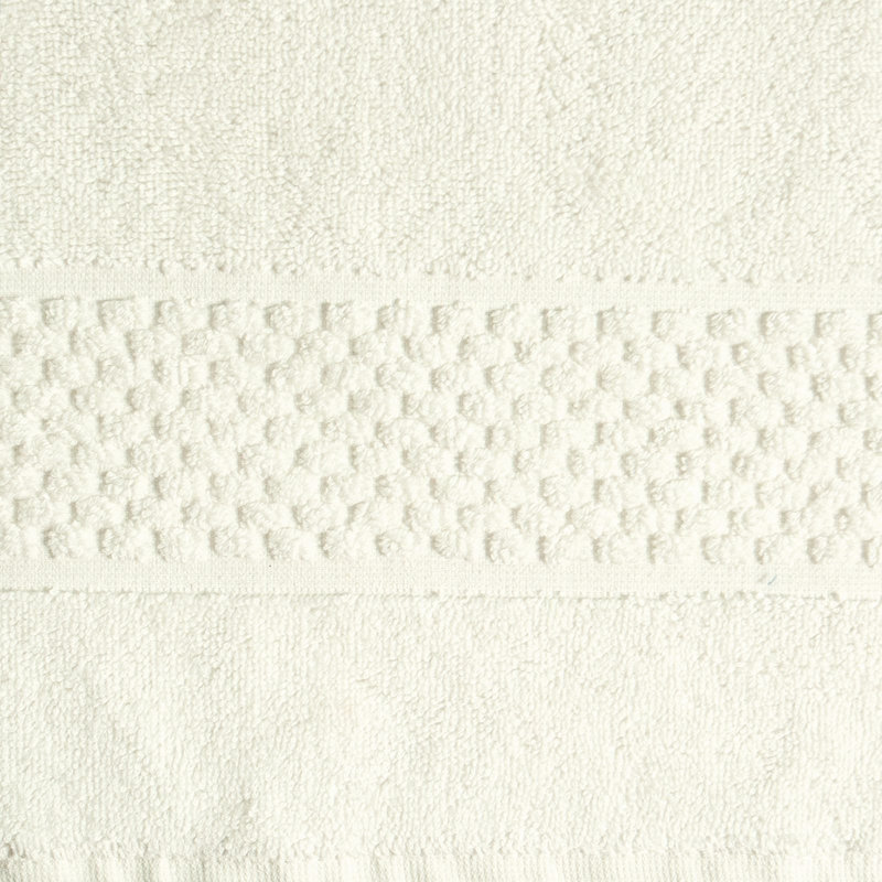 Hissan Plush Jacquard Hand Towel, Cream