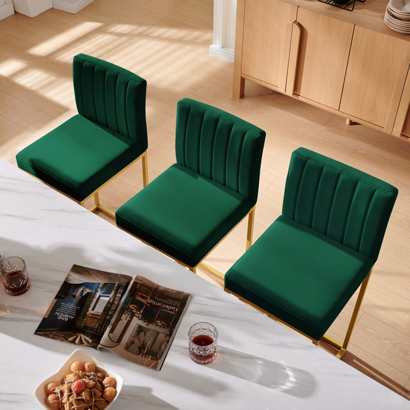 Tabouret à hauteur de comptoir moderne avec dossier plein et pieds robustes en fer, ensemble de 2 chaises de bar polyvalentes