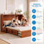 Grand lit escamotable moderne avec tiroir de rangement et station de charge USB pour chambre à coucher, chambre d'amis-1779465049