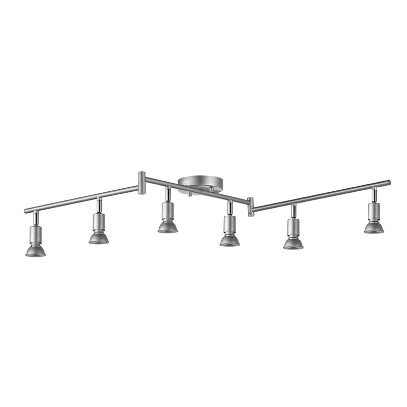 Matte Silver Adjustable 47.24'' 6-Light Foldable Track Lighting