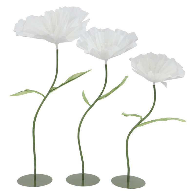 Artificial Corn Poppy Flower For Wedding Decoration, Birthday Party, White