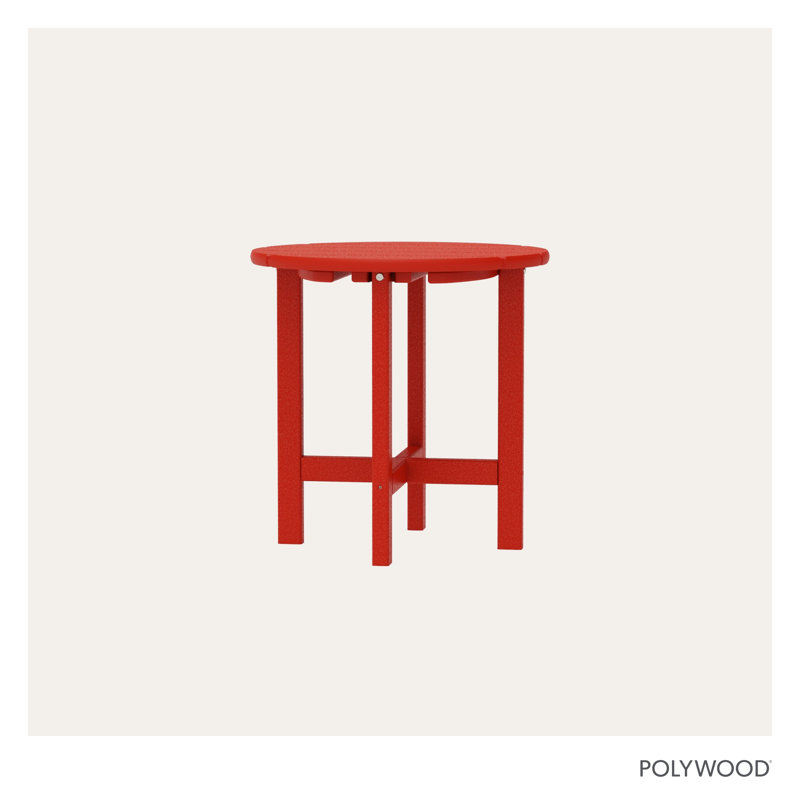 POLYWOOD Round 18" Side Table, Sunset Red