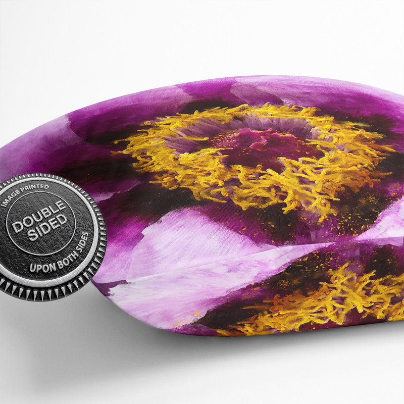 Purple Peony Flower Vol.1 Painting Square Throw Cushion, 55cm H x 55cm W x 20cm D