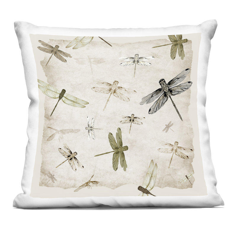 Coussin dÃ©coratif imprimÃ©, crÃ©ation de Jacob Q, Glide In Grace Dragonflies 1
