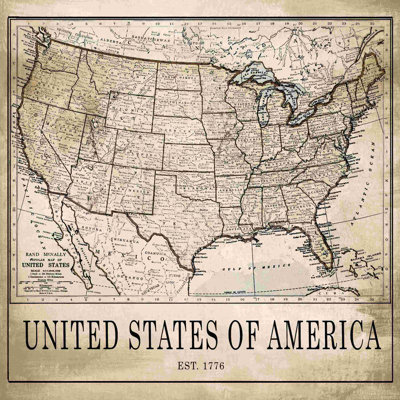 " United States Map Distressed "