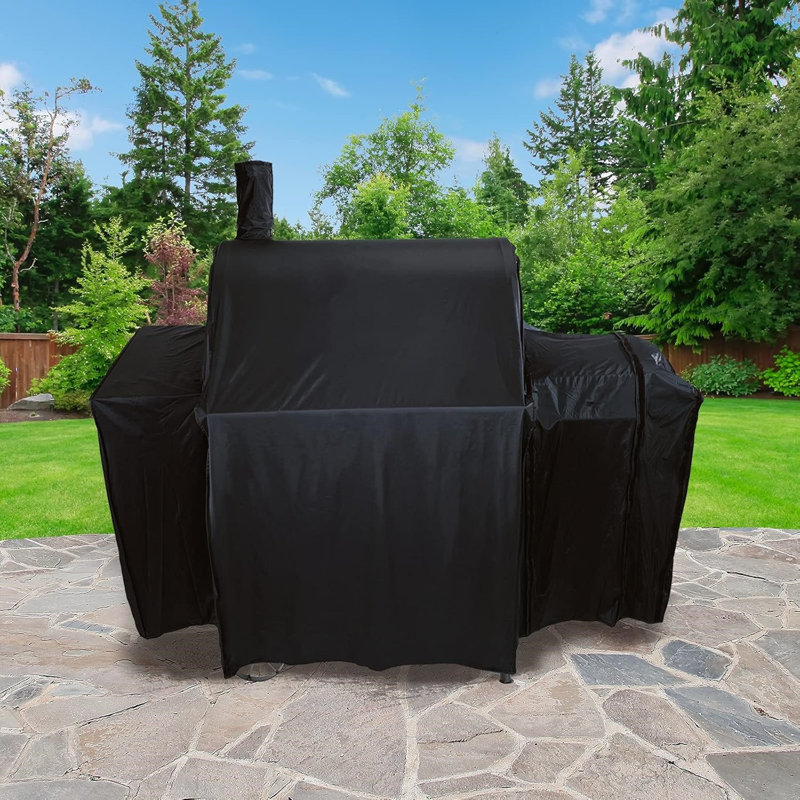 Housse pour barbecue et fumoir durable, conception extensible, imperméable, noir
