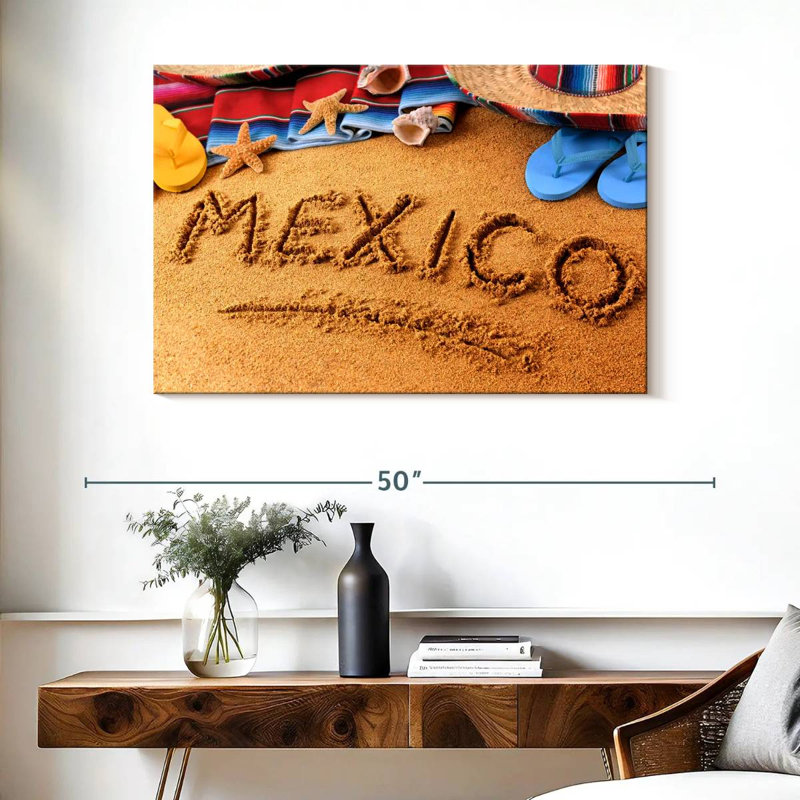 Tergel Mexico Beach Sand Writing, 26" H x 39" W