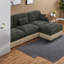 Canapé-lit modulaire profond à assise profonde et repose-pieds en chenille pour salon moderne