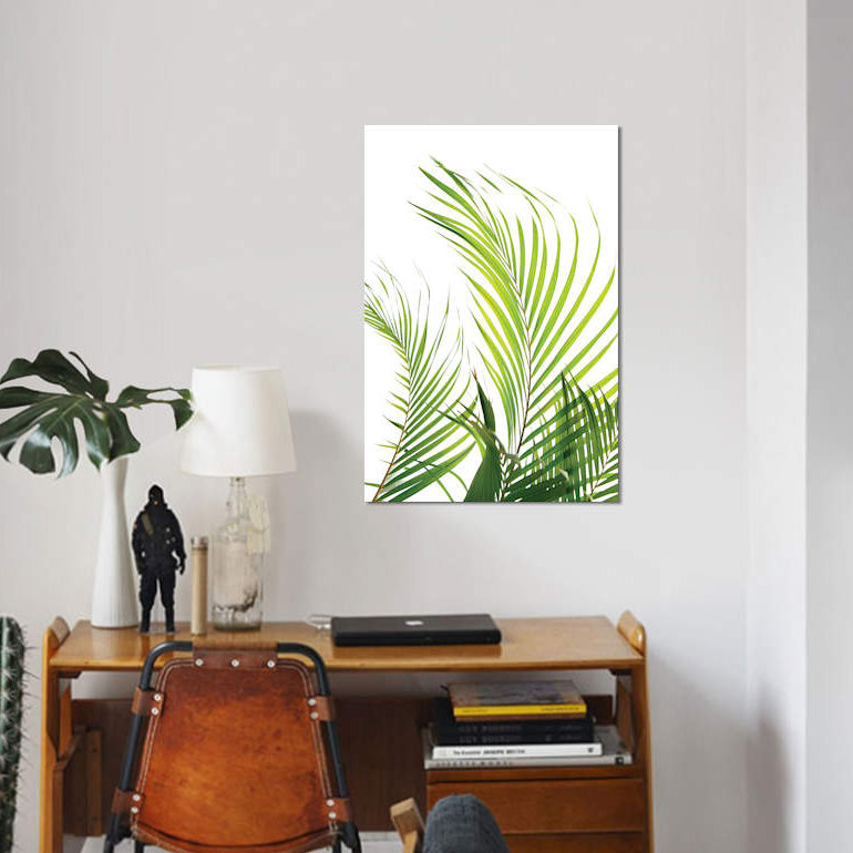 « palm frondes », reproduction d’impression sur toile, H 18 po x l 12 po x P 1,5 po, Toile tendue, Pas de tapis