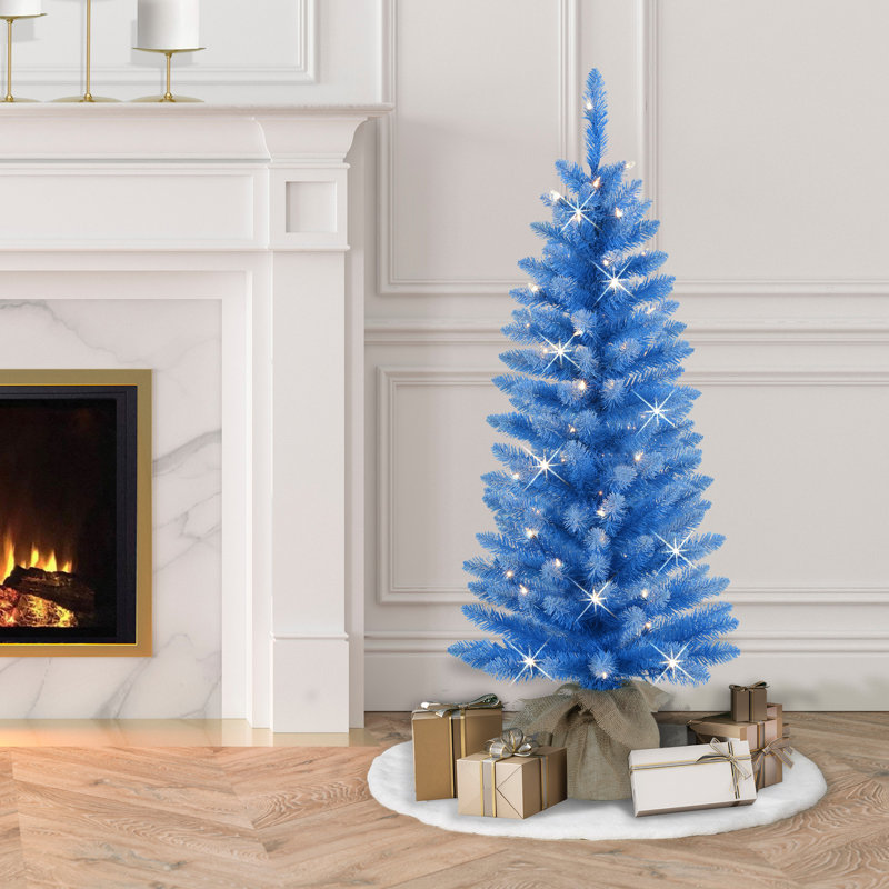 Arbre de Noël pin bleu 4 pi avec 70 lumières Gulcan