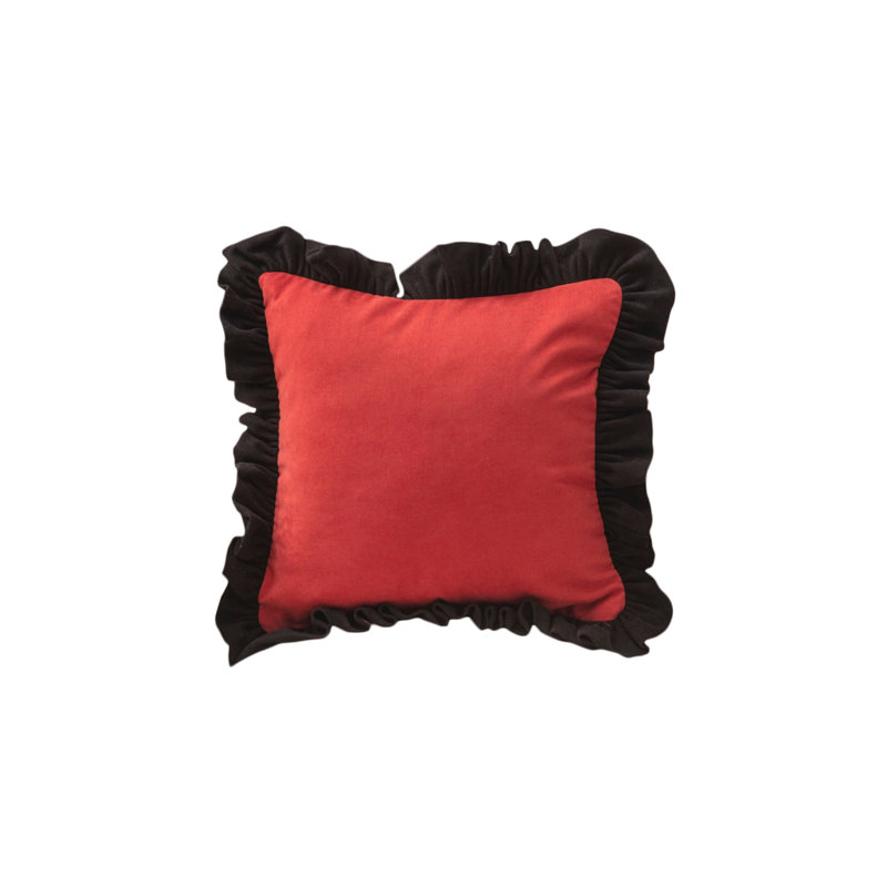 Housse de coussin, Rouge / noir, H 17 po x l 17 po