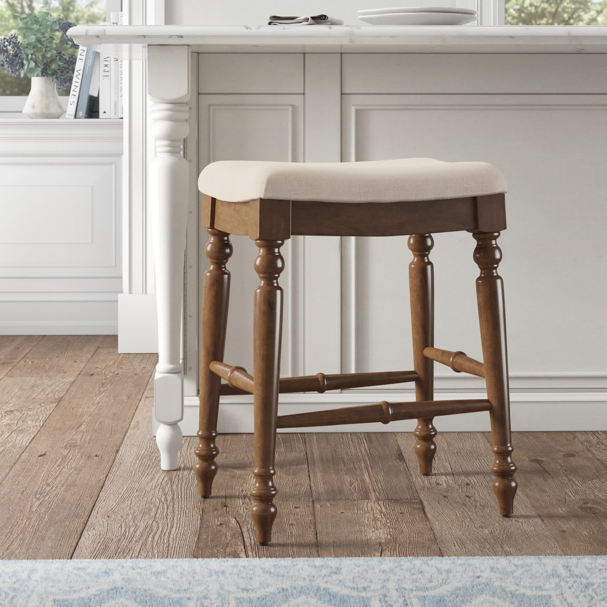 Kelly Clarkson Home Jordyn Backless Upholstered Wood Counter & Bar