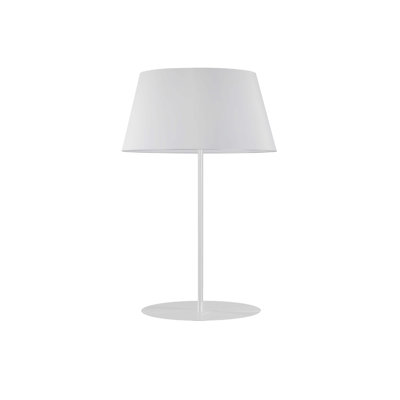 Nicklus 1 Light Round Base Table Lamp - White Shade