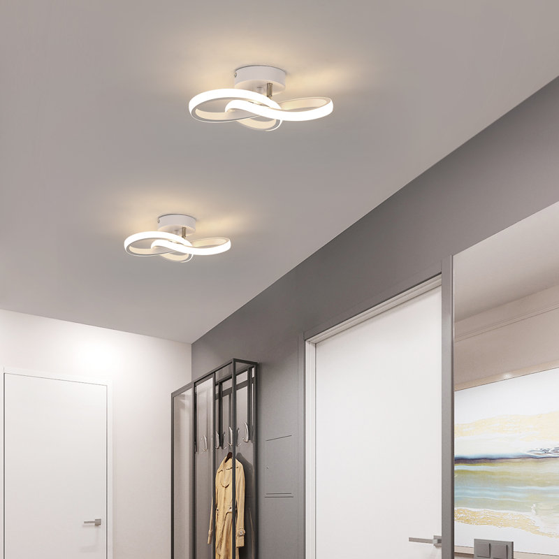 Aziria 3-Light LED Flush Mount Ceiling Light, White, 11cm H x 24cm W x 24cm D, Neutral light (4500K)