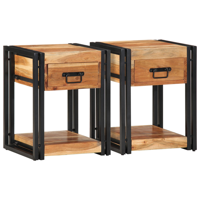 40cm W Solid Wood Bedside Table