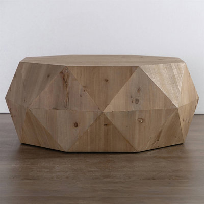 38-Inch Three-Dimensional Embossed Pattern Retro Style Coffee Table, No Assembly Required